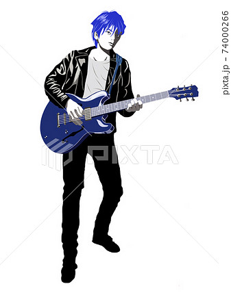 エレキギター 男性の写真素材
