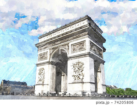 凱旋門 パリ フランス エトワール広場のイラスト素材 - PIXTA