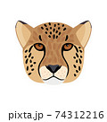 動物 チーター 横顔 顔のイラスト素材
