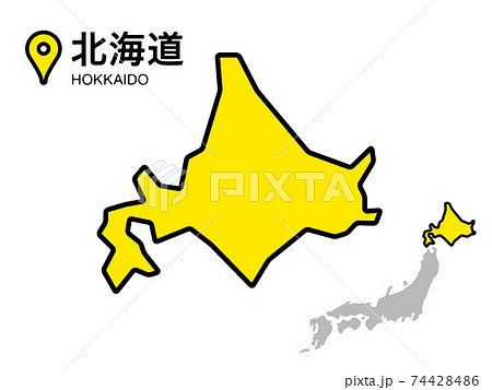 北海道地図のイラスト素材集 ピクスタ
