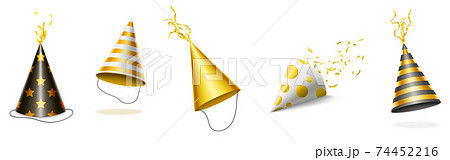 三角帽子 誕生日 帽子 イラスト ベクトル バースデー ハットのイラスト素材