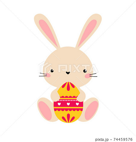 ウサギ ピンク 動物 キャラクターのイラスト素材