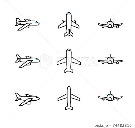 アイコン かわいい シンプル 飛行機のイラスト素材