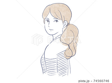 振り返り ポートレート 女性のイラスト素材 - PIXTA