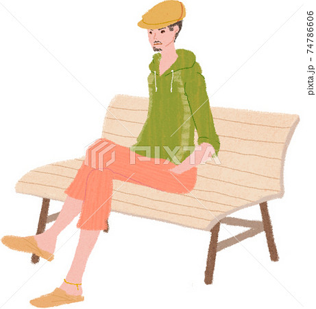 椅子 座る 男性のイラスト素材