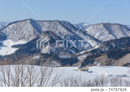 雪 背景 雪景色 一面の写真素材 - PIXTA