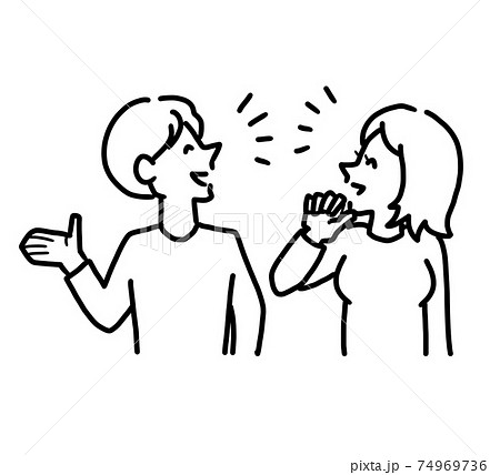 笑顔 女性 人物 会話のイラスト素材