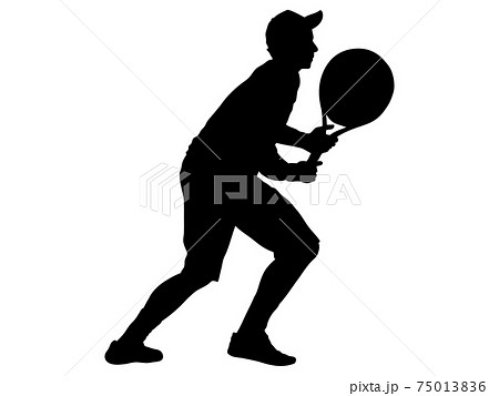 スポーツ 球技 テニス シルエットのイラスト素材