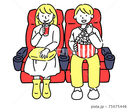 映画鑑賞のイラスト素材