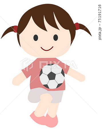 女子サッカーのイラスト素材集 ピクスタ