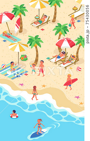 女性 水着 夏 海のイラスト素材