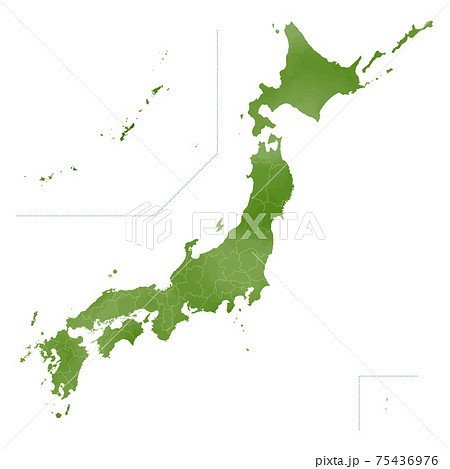 北陸地方 日本地図 東北 九州 四国 中国のイラスト素材