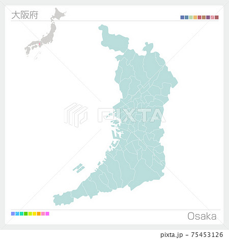 大阪市地図のイラスト素材