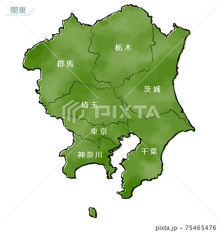 群馬県地図のイラスト素材