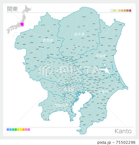 関東地図のイラスト素材