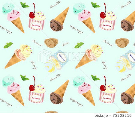 アイス パターン 壁紙 アイスクリームの写真素材