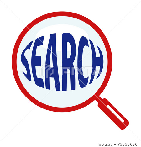 虫眼鏡 サーチ 英語 探すのイラスト素材