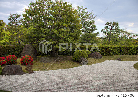 白砂の庭 庭 日本庭園 庭園様式 山水の写真素材