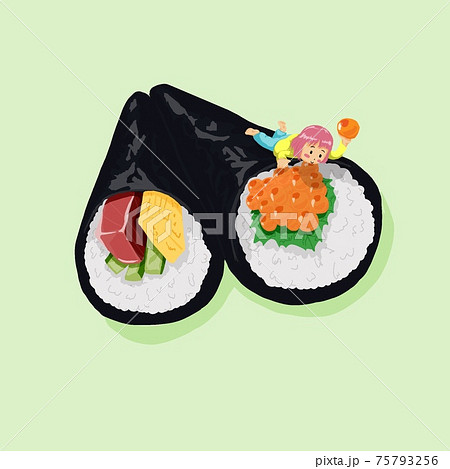 手巻き寿司のイラスト素材