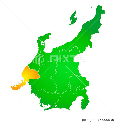 福井県地図のイラスト素材