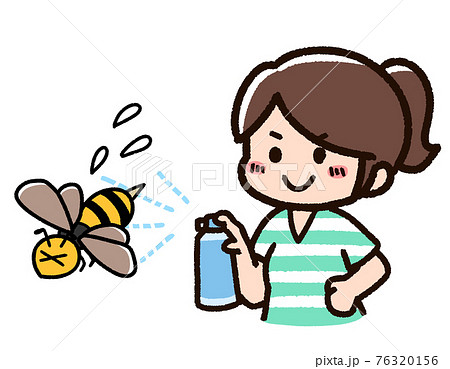 蜂キャラクターのイラスト素材
