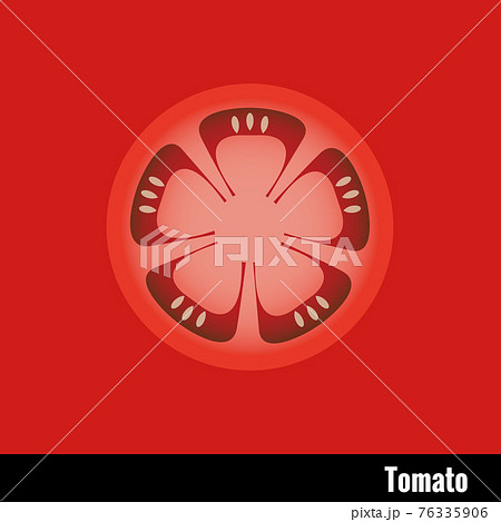 トマト断面 輪切りのイラスト素材