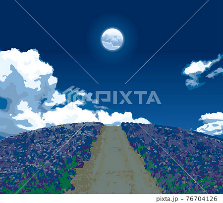 月 満月 きれい 綺麗のイラスト素材