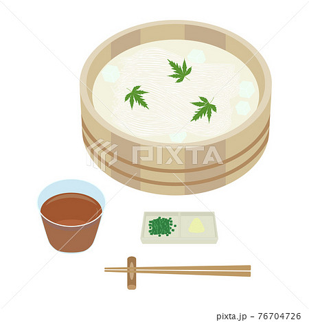 そうめん 流しそうめん のイラスト素材集 ピクスタ