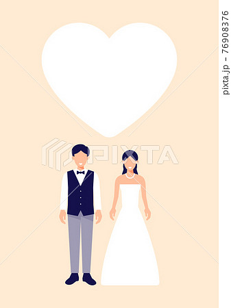 結婚 ウェディング ウェディングドレス タキシードのイラスト素材