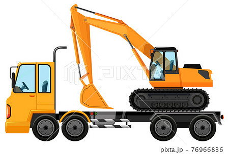 大型クレーン車のイラスト素材