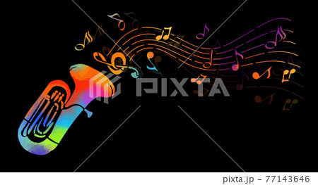 吹く 絵 チューバ 楽器のイラスト素材