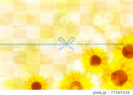 背景素材 花柄 壁紙 向日葵の写真素材