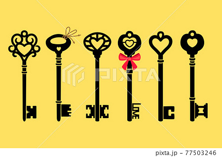鍵穴 鍵 カギ アンティークのイラスト素材