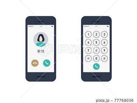 着信画面の写真素材