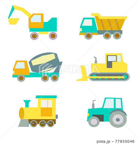 トラクター シンプル アイコン 漫画のイラスト素材
