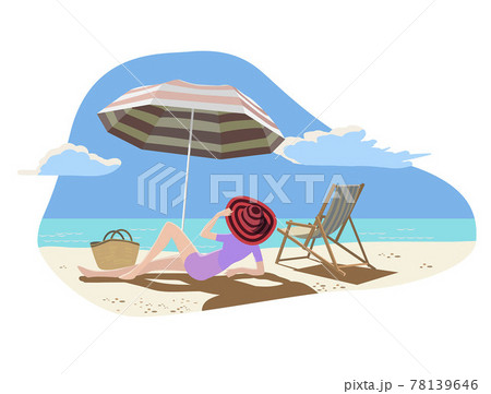 A woman in a trendy bikini lounging on a beach towel. Generative