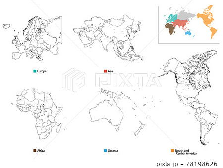 白地図 ベクター ヨーロッパ 国境の写真素材