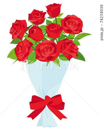 花 薔薇 花束 ブーケのイラスト素材