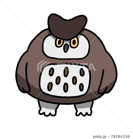 ふくろう デフォルメの写真素材
