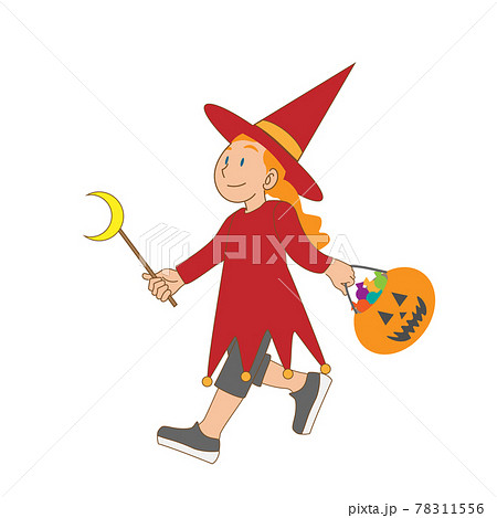 魔法使い 魔女 ベクター 杖のイラスト素材