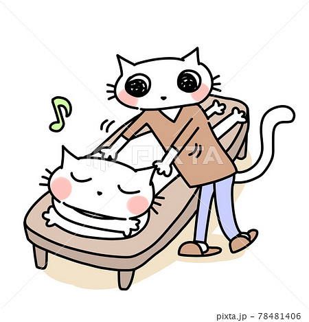 ネコ 動物 ゆるキャラ イラストの写真素材