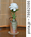 陶器の花瓶に入った一輪の和風の白い花の写真素材 [78662081] - PIXTA