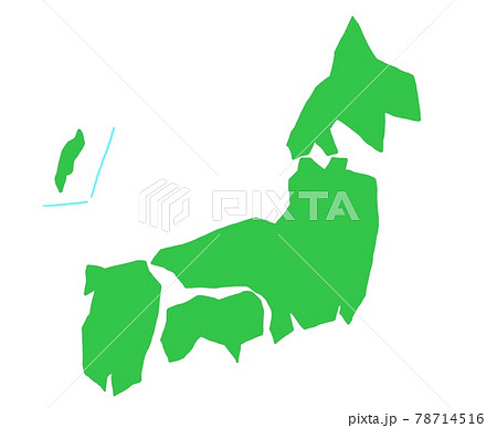 シンプルな日本地図のイラストイメージのイラスト素材