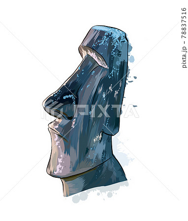 Moai Giant Stone Statues Human Figures Stock Vector (Royalty Free)  2219499707