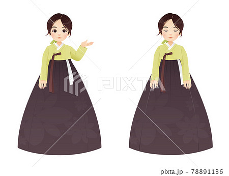 女性 女 女の子 韓国人のイラスト素材