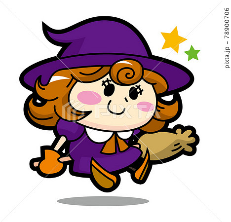 魔女 ハロウィン 仮装 女の子のイラスト素材