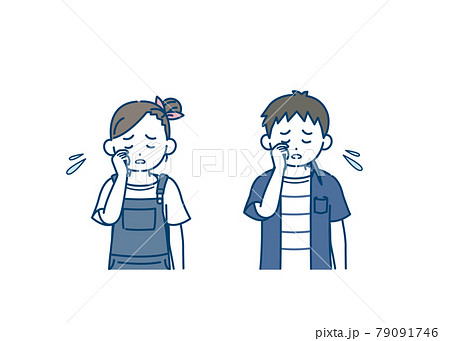 泣く 悲しい 女の子 子供のイラスト素材