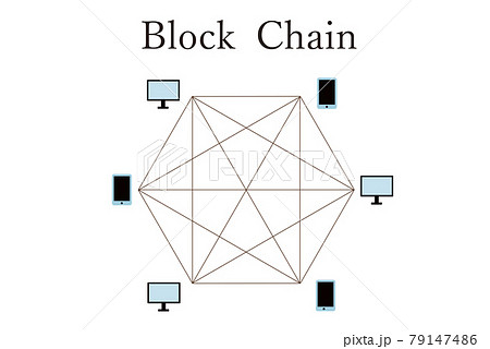 ブロックチェーンのイラスト素材