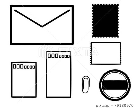 フレーム 素材 丸 切手のイラスト素材