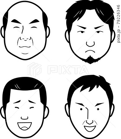 おっさん 顔のイラスト素材